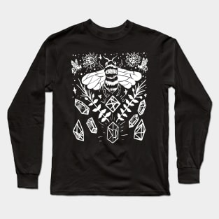 Honey Bee, Crystals & Sunflowers Witchy Goth Long Sleeve T-Shirt